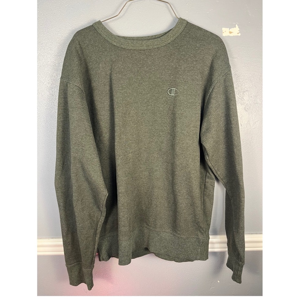 CHAMPION Sweatshirt Crewneck Fleece Pullover Mens M Green Streetwear Athleisure